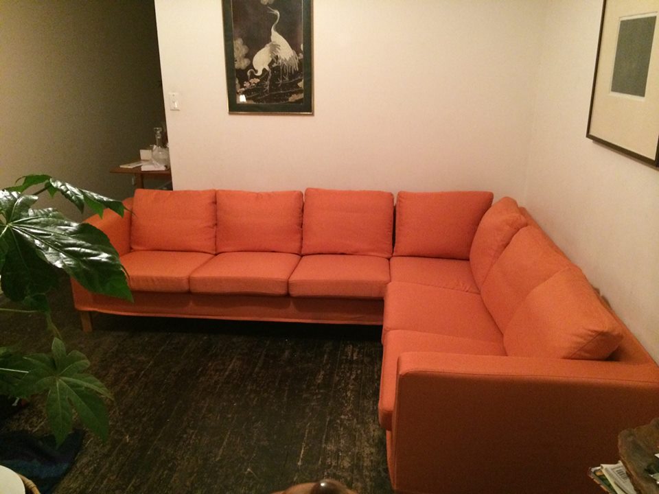 Karlanda Corner Sofa Slipcover in Kino Orange
