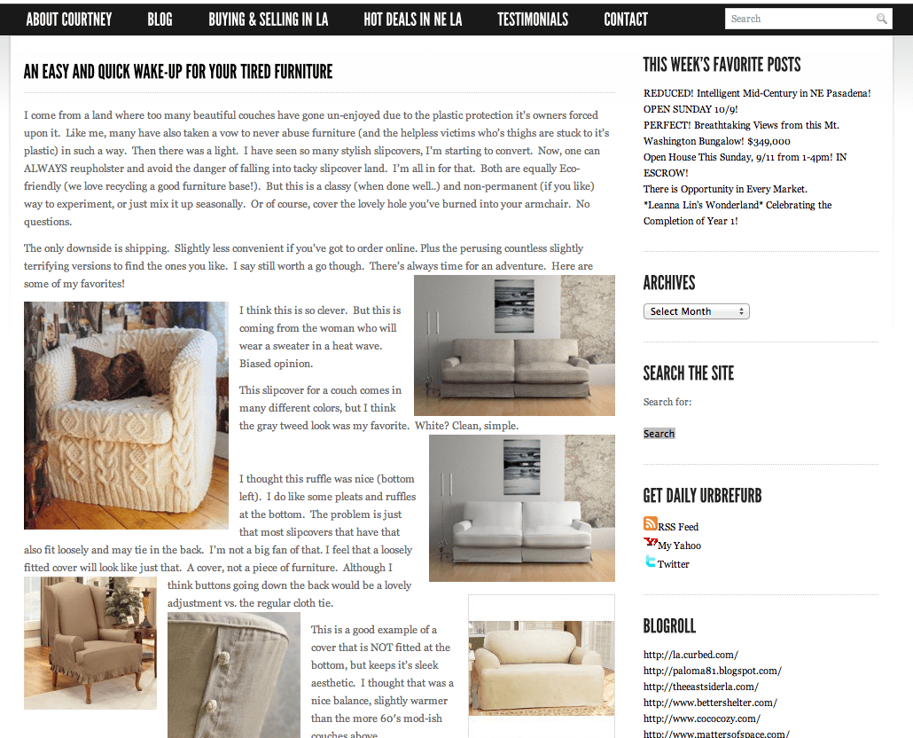 LA Realtor giving slipcovers a go – Comfort Works Review