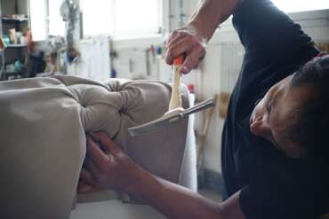 How to DIY simple upholstery without sewing – with slipcovers!