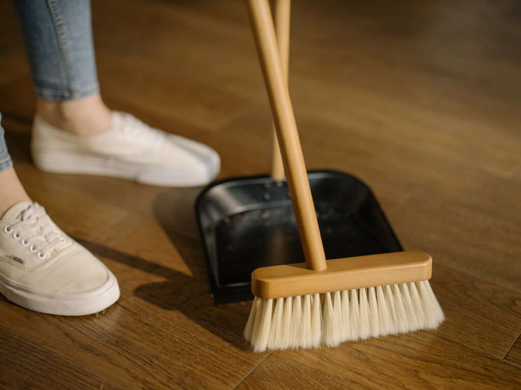 Broom and dustpan.
